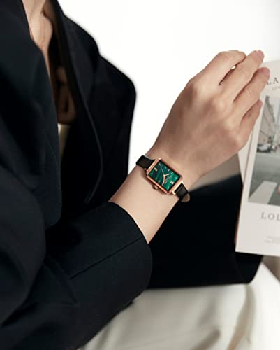 Lola Rose Elegant Women s Watch with Gemstone Inspiration, Ladies Genuine Leather Strap Watch, Classic Gift for Her