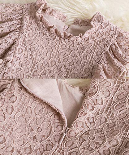 BGFKS Baby Girl Tutu Dress Elegant Lace Pom Pom Flutter Sleeve with Flower Headband Set