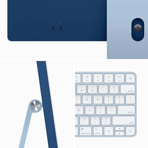 Apple 2023 iMac All-in-One Desktop Computer with M3 chip: 8-core CPU, 8-core GPU, 24-inch Retina Display, 8GB Unified Memory, 256GB SSD Storage, Matching Accessories. Works with iPhone/iPad; Blue