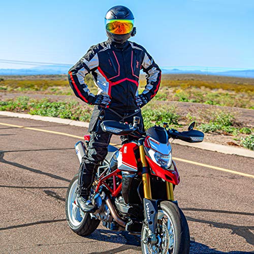 Motorcycle Pants for Men Dualsport Motocross Motorbike Pant Riding Overpants Enduro Adventure Touring Waterproof CE Armored All-Weather (Waist32  -34   Inseam32  ) Black