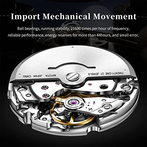 OLEVS Mens Automatic Watches Business Luxury Self Winding Mechanical Dress Wrist Watch Stainless Steel Waterproof Luminous Day Date